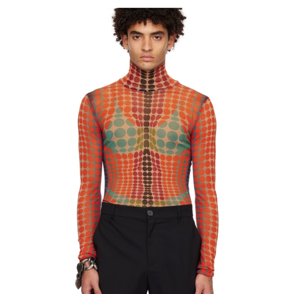 Jean Paul Gaultier Orange Dots Turtleneck